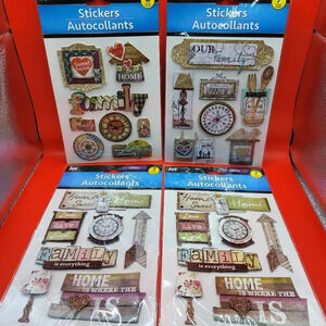 Jot Stickers Lot 4 pack - New - 3D Home Love Family Scrapbooking Stickers